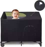 Blackout Cover for Pack N Play - Portable Stretchy Tent, Net Curtains