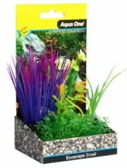 Aqua One Ecoscape Small Blyxa Purple Artificial Plastic Plant Aquarium 28376