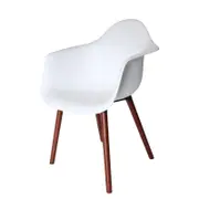 SK Designer Living | Replica Eames DAW Hal Inspired Chair | White & Walnut