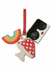 Alice + Olivia By Stacey Bendet Coco Leather Coin Pouch Trio Key Charm/Chain-NWT