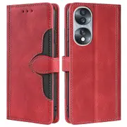 For Honor 70 5G Phone Wallet Flip Case Straw Hat ic Clasp Cover Skin-touch Feeling Stand