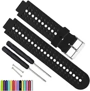 [MyTime] OliBoPo Silicone Waterproof Replacement Watch Bands and Straps with 2PCS Pin Removal Tools + 2PCS Lugs Adapters for Garmin Fouerunner 220 230 235 620 630 735 GPS Running Smart Wrist Watch