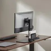 Brateck Vertical Lift Monitor Stand With Thin Client CPU Mount