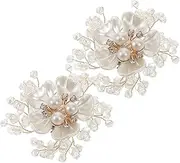 [PACKOVE] 2pcs Detachable Pearl Rhinestone Shoe Clips Elegant Flower Design High Heel Accessories Versatile Rhinestones for Shoes Sparkling Crystal Decoration for Weddings and Parties