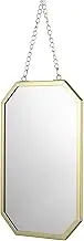 FOMIYES Mirror Small Hanging Wall Decor Bathroom Wall Square Gold Decor Oval Iron Wall Hanging