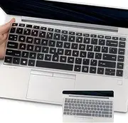 2Pcs i-Tensodo Keyboard Cover Compatible 14" HP EliteBook 840 G7 Notebook PC, HP EliteBook 845 G7 14" Laptop US Layout Keyboard Protective Skin-Black+Clear
