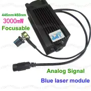 Analog Signal 445nm/450nm 3000mW/3W blue laser module 12V DIY CNC engraving