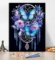 Croshom Adults Paint by Numbers - Dream Catcher & Butterfly Acrylic Kits on Canvas, 12x16 inch