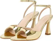 [Susanny] High Heels for Women Pointed Open Toe Strappy Chunky Block Heels Ankle Strap Stiletto Kitten Heeled Sandals Wedding Bridal Party Prom Sexy Dress Shoes