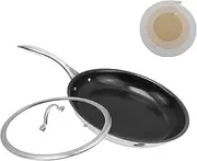 [Antrader] 12" Nonstick Frying Pan Skillet With Lid, Tri-Ply Stainless Steel Skillet Frying Pan Nonstick Pan with Stay Cool Handle, PFAS-Free,Dishwasher and Oven Safe