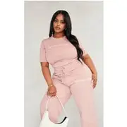 PRETTYLITTLETHING Plus Light Pink Cap Sleeve Bodysuit, Light Pink