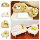 Plush Doll Sofa Bench 1:12 Scale Miniature Furniture Dollhouse Sofa Toy