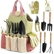 Gardening Tools 10-Piece Set - Complete Gardening Tool Kit with Bag and Gloves, Indoor and Outdoor Gardening Tool Set with Spray Bottle - Your Ideal Gardening Companion