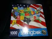 Springbok Jigsaw Puzzle 1000 pieces STATE LICENSE PLATES USA Sealed NIB