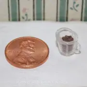 Dollhouse Miniatures 1:12 food Measuring Cup filled with Cocoa Powder