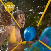 Water Balloon Launcher Bungee Ball Water Balloon Launcher Water Ball Launcher Play with 1.5m Yellow Snowball + Storage Bag