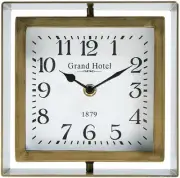 NIKKY HOME Rotating Table Clock, Non-Ticking Silent Battery Operated Gold