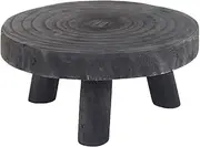 FewNvWa Plant Stand, Wooden Plant Stool, Stable Flower Vase Shelf, Round Flower Pot Holder, Flower Pot Stand for Balcony And Terrace , Black M, as described