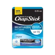 ChapStick Moisturizer Original Lip Balm Tube, SPF 15 and Skin Protectant - 0.15