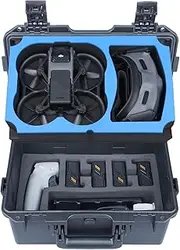 Lykus AT100 Waterproof Hard Case for DJI Avata, Goggles 2, and Motion Controller, Dual-Layer Foam Insert, Compact and Light [CASE ONLY]