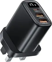 Multi-Port Charger, USB Charger Block Multiple Ports, with Digital Display Portable Outlet Safety, 17W Protects Every Device for Travel