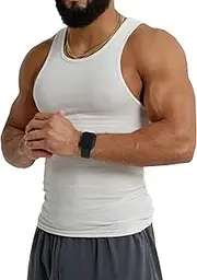 [VgueElegc] Male Moisture-Wicking Ribbed Tank Men's Ribbed ComfortSoft Undershirts Sports Rib Tank Tops for Men