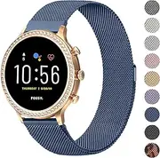 [Amzpas] Band for Fossil Women's Gen 5E 42mm / Women's Gen 6 / Fossil Gen 6 42mm, 18mm Quick Release Wristband Strap for Fossil Q Venture Gen 4/3, Fossil Women's Charter HR/Women's Sport Smartwatch