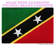ST. KITTS NEVIS FLAG PATCH CARIBBEAN EMBROIDERED new w/ VELCRO® Brand Fastener