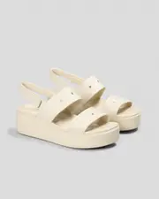 [Crocs] Crocs Women's Brooklyn 4 U Sandals in Stucco Cream Size W7 W7 Stucco Cream