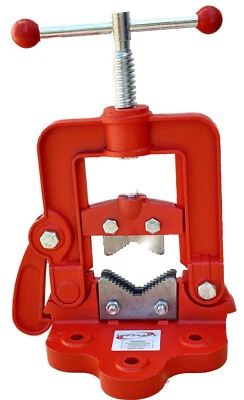 2" Bench Yoke Vise Threader Pipe Plumbing Vise for Fixing Pipes, Clamp-on Type
