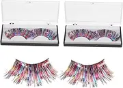 [FOMIYES] Elegant Halloween Eyelashes Set 3 Pairs of Fake Curly Lashes for Ladies Stage Performance Comfortable Fiber Random Designs