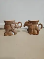 Pair of FRANKOMA GOP 1978 Elephant/Donkey Political Mugs