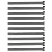 10pcs Hook and Loop Straps, 1-inch x 16-inch Securing Straps Cable Tie (Gray)