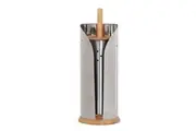 WHITE MAGIC ECO BASICS STAINLESS STEEL TOILET ROLL HOLDER & BRUSH SET