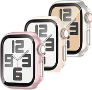YJLink Case for 40mm Apple Watch SE Series 6 5 4 Screen Protector,with Hard PC Protective Bumper and Slim Face Cover for Iwatch SE Series 6/5/4 40 mm 3 Packs