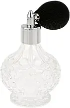 BAOBLADE Vintage Carved Short Spray Glass Empty Refillable Crystal Perfume Bottle with Spray 100ml Home Decorative Bottle