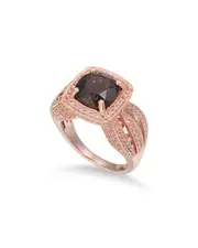 Suzy Levian Rosed Silver 4.50 ct. tw. Gemstone Statement Ring