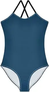 [RPLIFE] Prussian Blue Child Girl Swimsuit, Beach Bathing Suit, Girls Athletic Swimsuit 3-10T with Adjustable Shoulder Strap