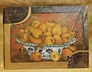 Pimpernel Pears & Apples Fruit Placemats 16"x12" Cork Vintage Set of 6 NIP