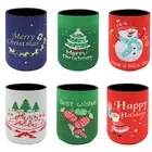 6x Christmas Stubby Stubbie Holders Beer Bottle Drink Can Cooler Santa Reindeer