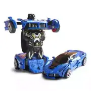 Transformer Blue Car Toys Automatic Transform Robot Plastic Model Car Fun