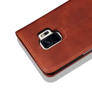 Samsung Galaxy J4 J6 J6+J8 2018 皮革保護套車縫線造型暗磁手機套皮套