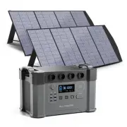 2400W Portable Power Station 400W Solar Panel 1451Wh Battery Backup