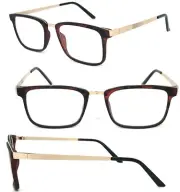 Fashion Square Frame Mens Womens Thin Metal Temples Reading Glasses Readers