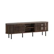 Lenora Entertainment Unit TV Cabinet 180cm 2 doors slat walnut