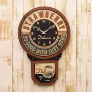 Clock Antique Sign- Wall Clock Rejection Vintage Cafe Strawberry 27