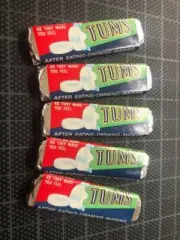 Vintage 1960's 5 Sealed packs TUMS Antacid Tablets Old Store Stock MIP mint NOS
