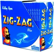 ZIG ZAG King Size Slim Blue Papers Paper Cigarette Box of 50 - ZIGZAG