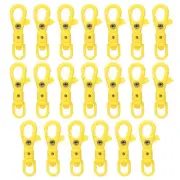 20 Pcs Plastic Lobster Claw Clasps Swivel Snap Hook Trigger Clip, Yellow