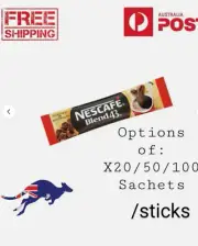 Nescafe Blend 43 INSTANT Coffee Sticks Portion Control Coffee Sachets 1.7g ea..
